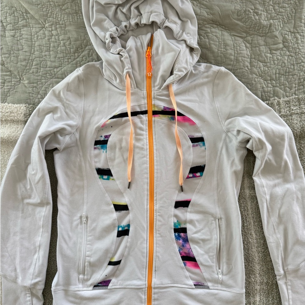 Lululemon White Jacket with Colorful Accents